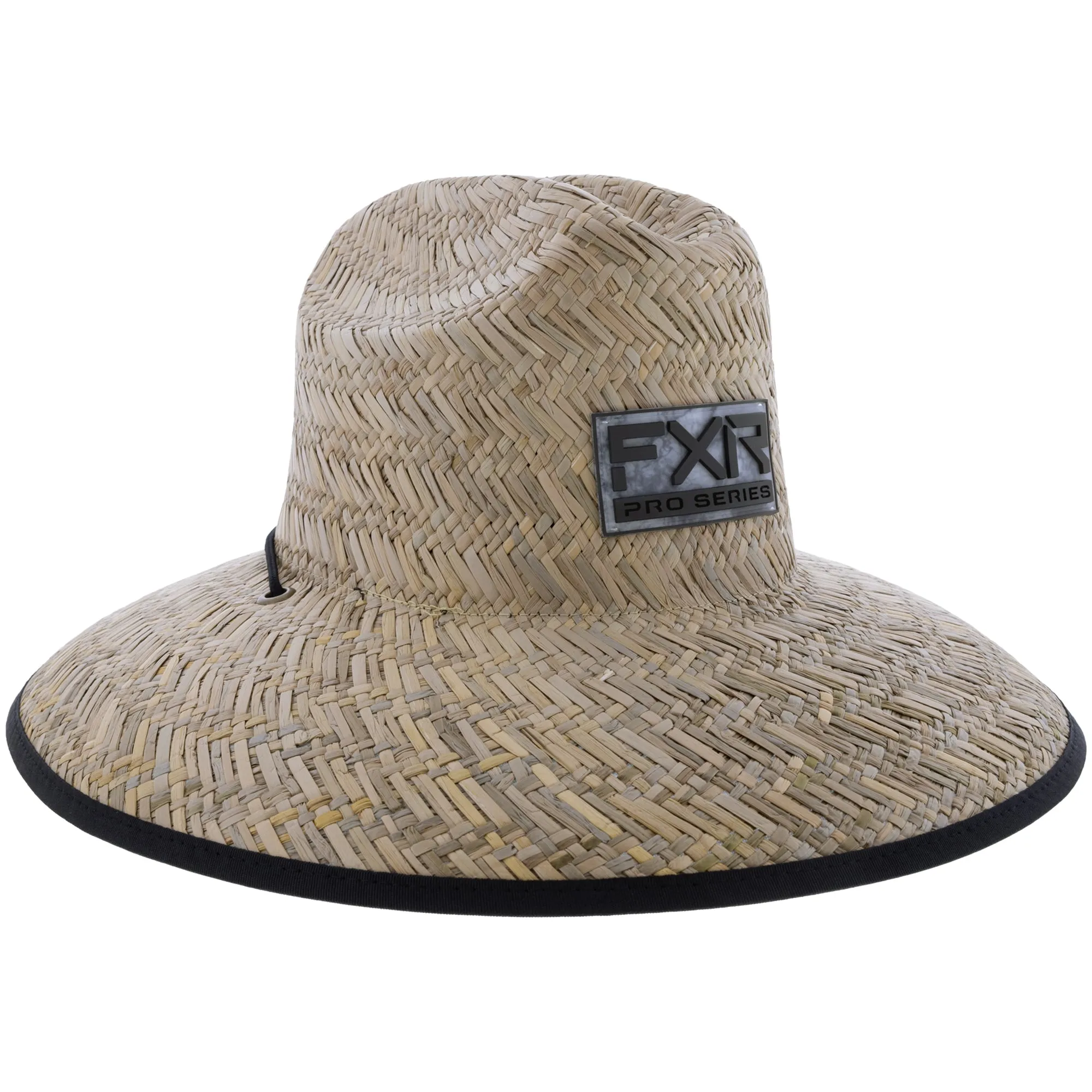 FXR  Shoreside Straw Sun Hat Full Brim Adjustable Chin Strap TPR Front Logo - One Size