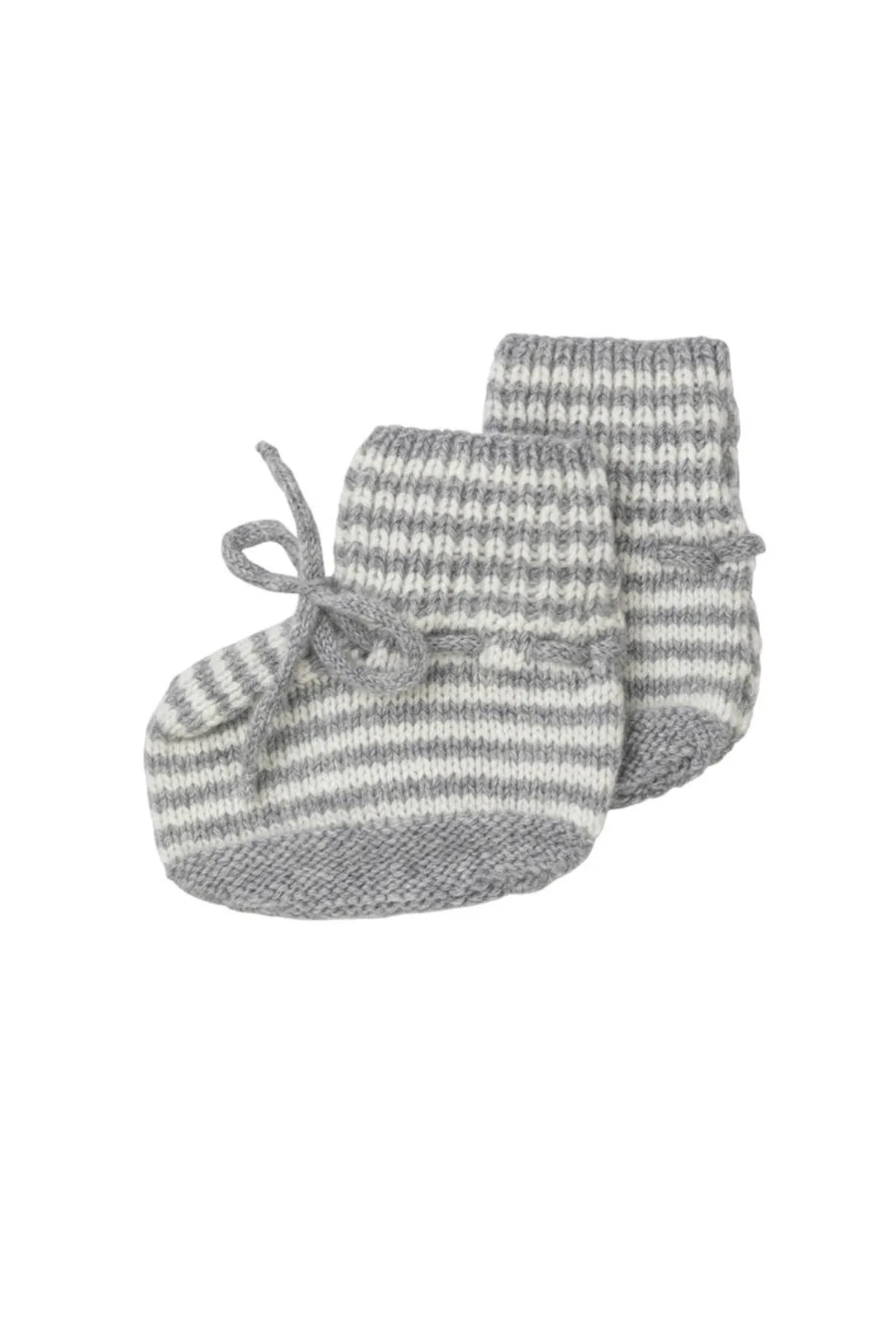 Hand Knitted Stripy Cashmere Baby Booties