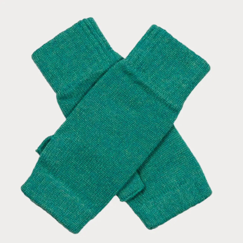 Kelly Green Cashmere Beanie and Mittens Set