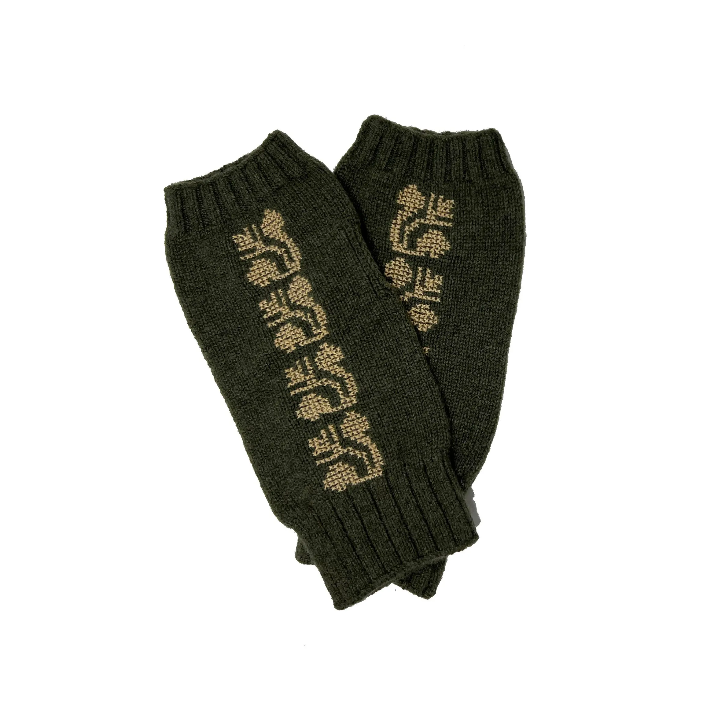 KHAKI CASHMERE MITTENS