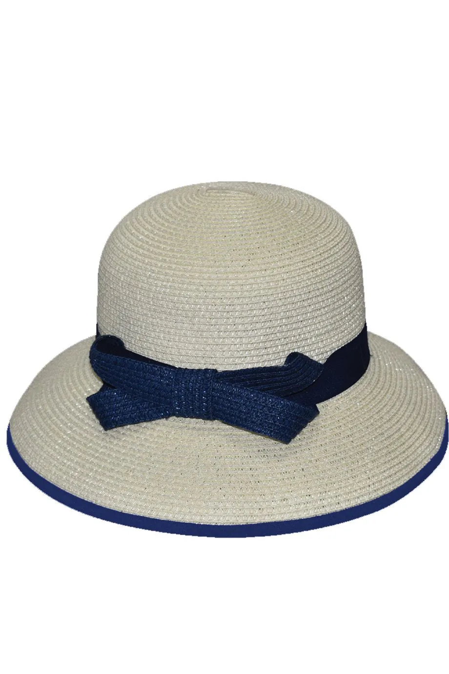 Lepyta White Straw Beach Hat with Ribbon