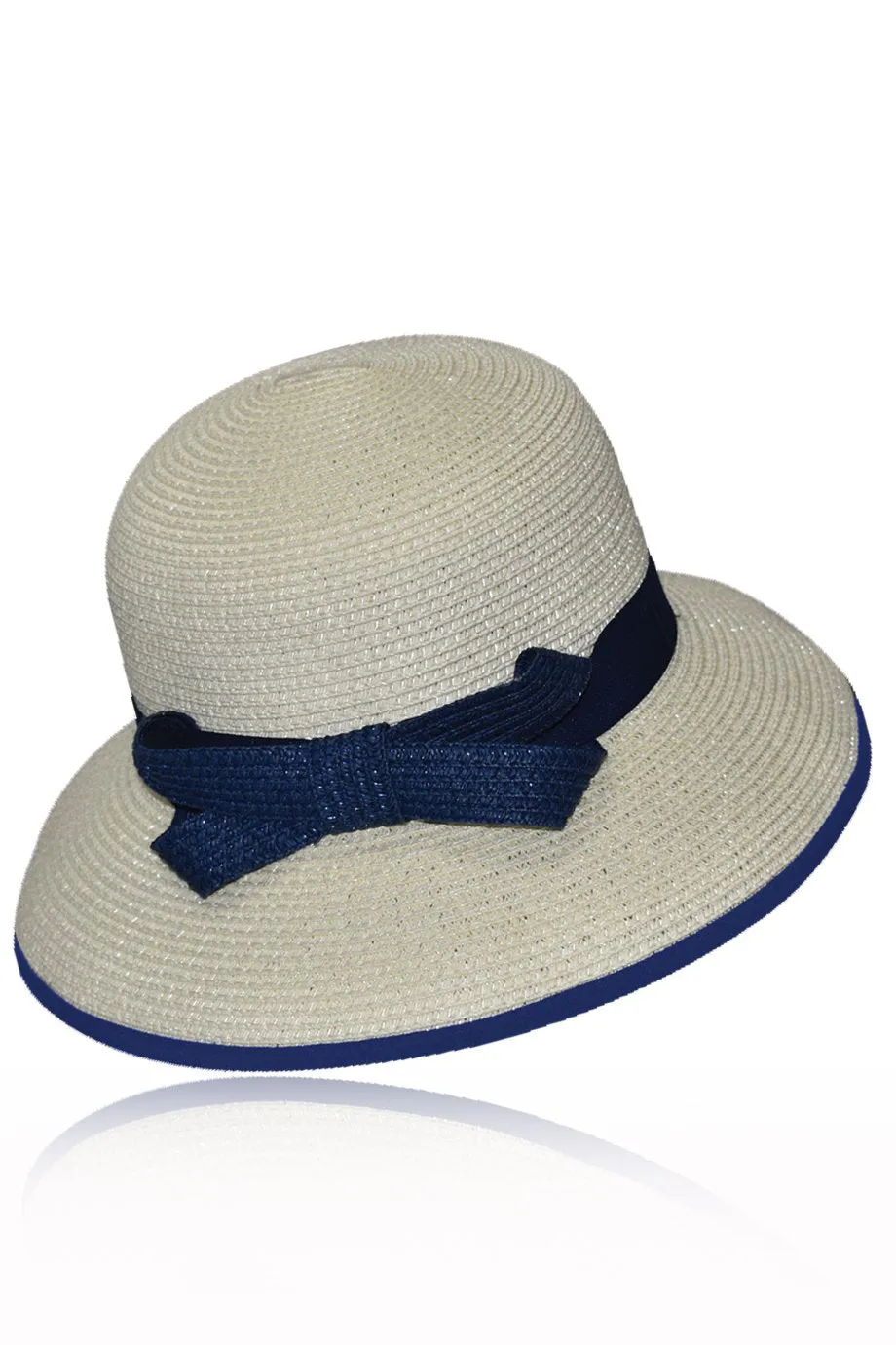 Lepyta White Straw Beach Hat with Ribbon