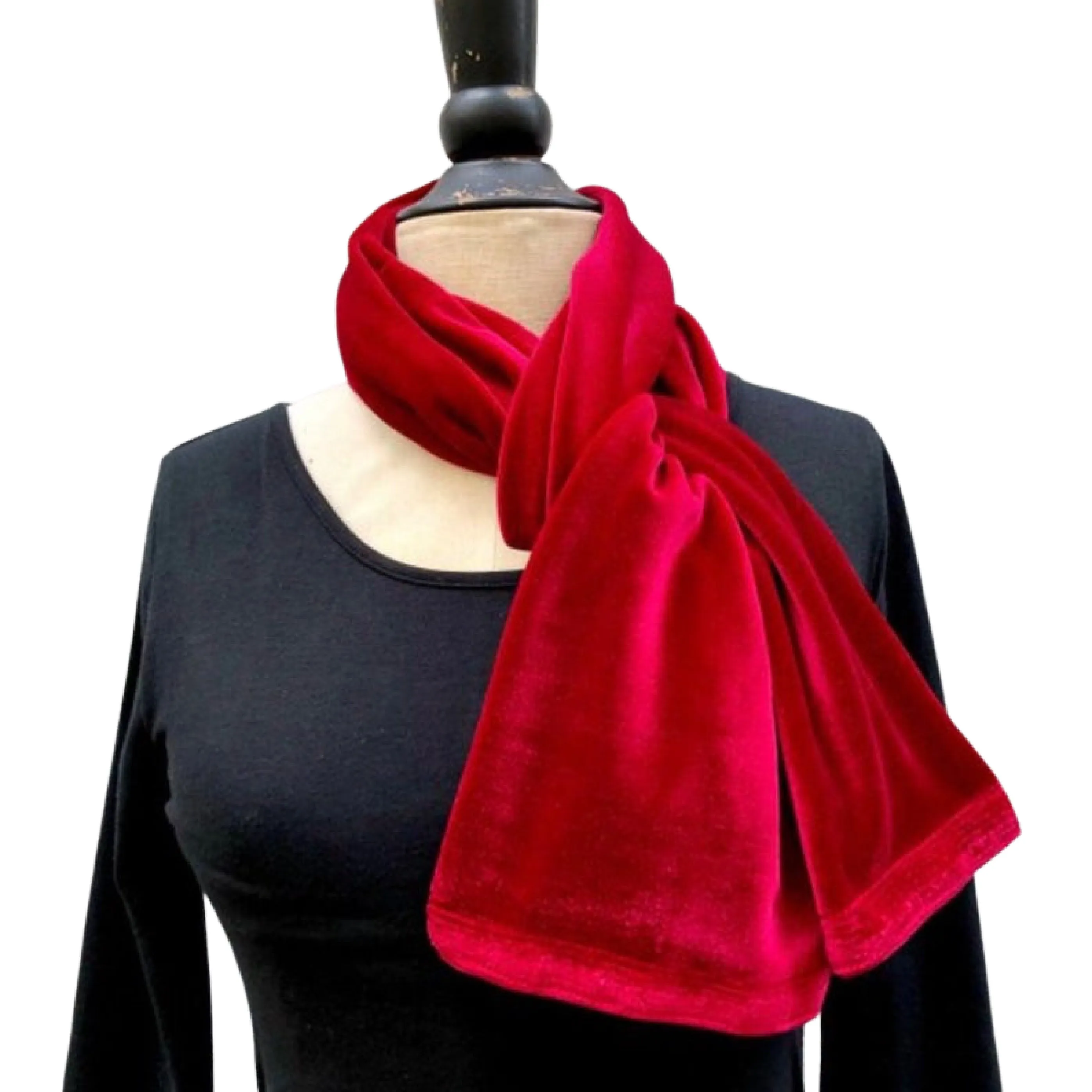 Long Lush Velvet Fashion Scarf in Jewel Colors | Boston Millinery