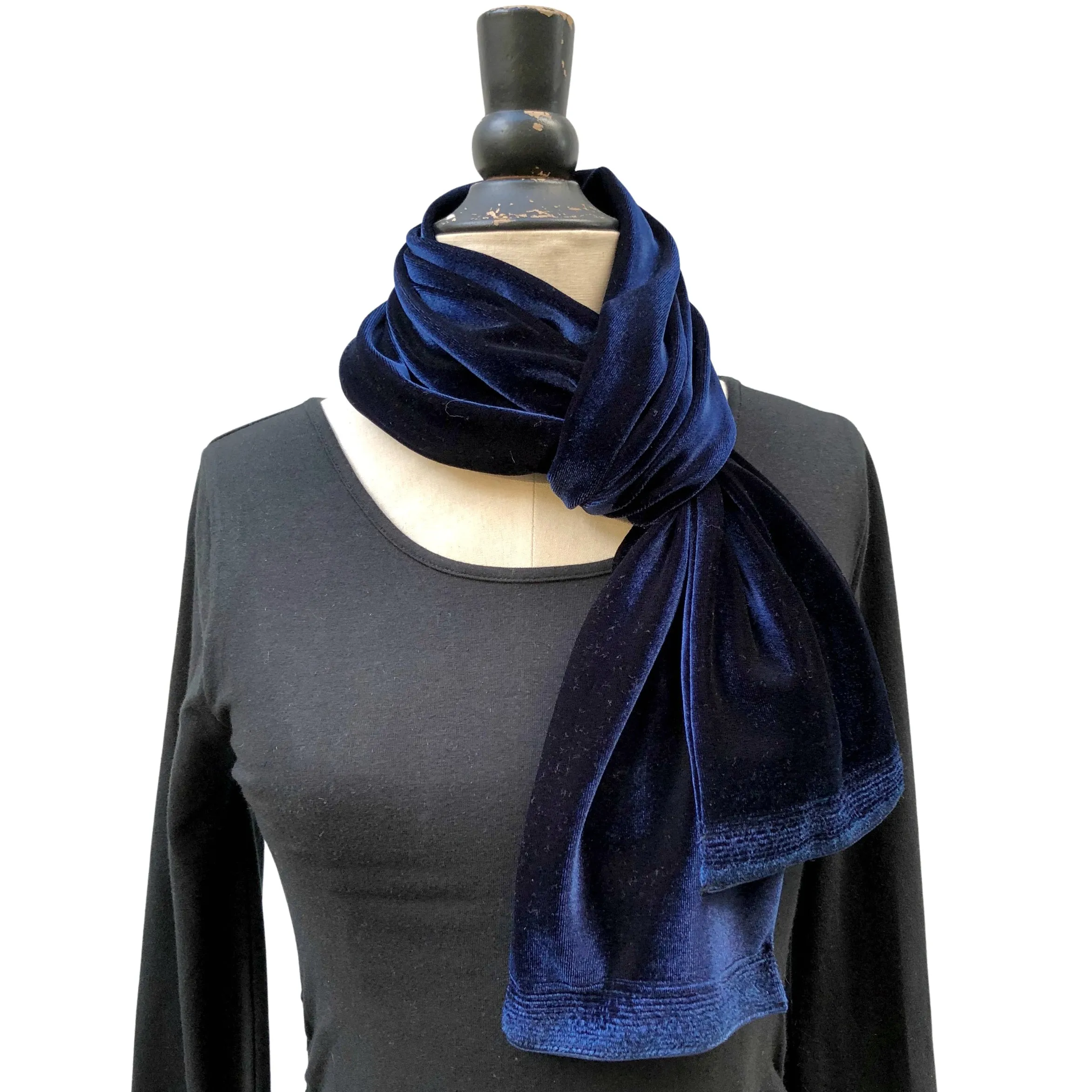 Long Lush Velvet Fashion Scarf in Jewel Colors | Boston Millinery