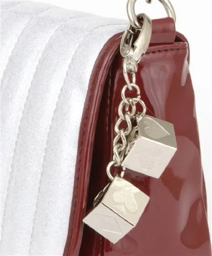 Lux de Ville Mini Gambler Tote Purse in Burgundy and White Sparkle