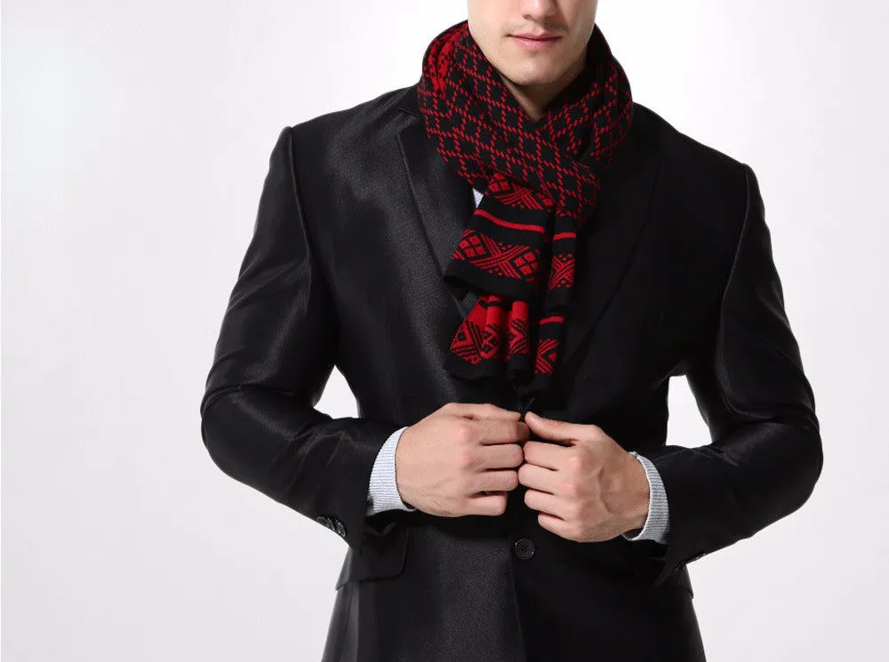 Men's Plaid Knitted Scarf