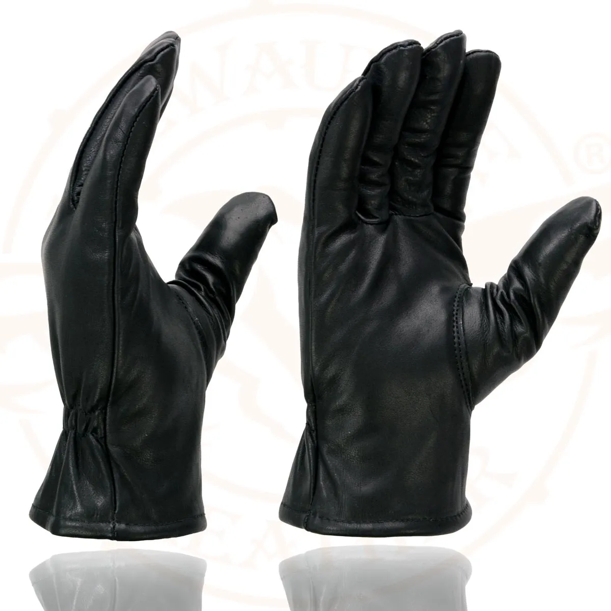 Milwaukee Leather SH734 Men's Black Thermal Lined Leather Motorcycle Hand Gloves W/ Sinch Wrist Closure