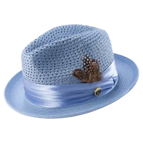 Montique Sky Blue Men's Summer Straw Hats Style H-34