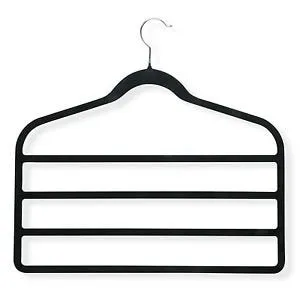 Multi-Purpose Velvet Hangers (5) - Scarf, Jewelry, Tie, Pants, Accessory Holder - for Men and Women - black non-slip surface - Perfect Closet Organizer