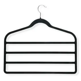 Multi-Purpose Velvet Hangers (5) - Scarf, Jewelry, Tie, Pants, Accessory Holder - for Men and Women - black non-slip surface - Perfect Closet Organizer