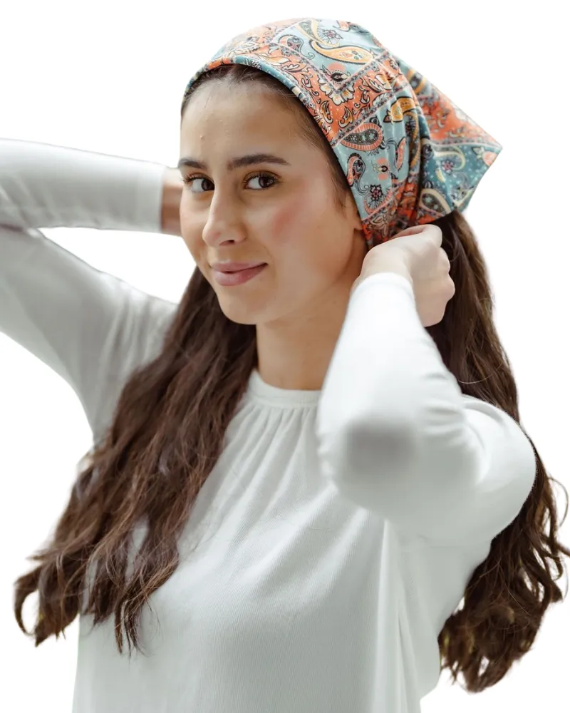 Nicsessories Bandanna Print Square Scarf with Full Grip