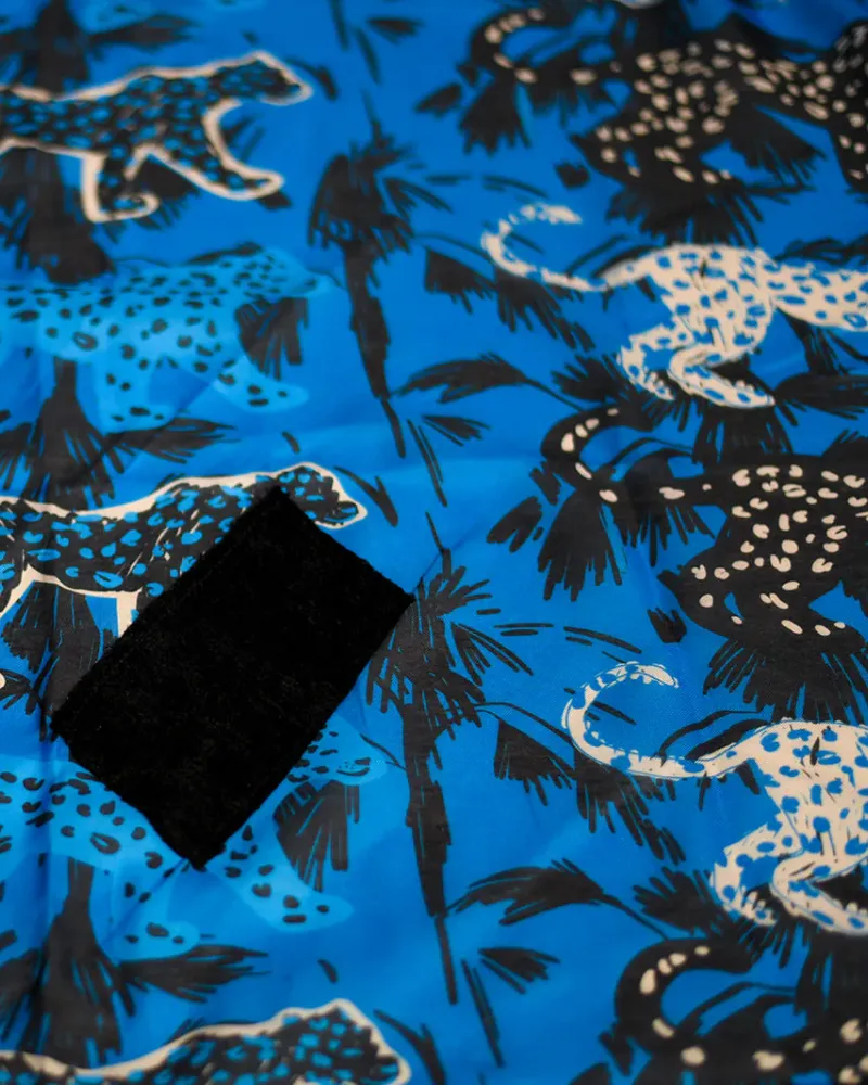 Nicsessories Teal Jaguar Print Square Scarf with Full Grip