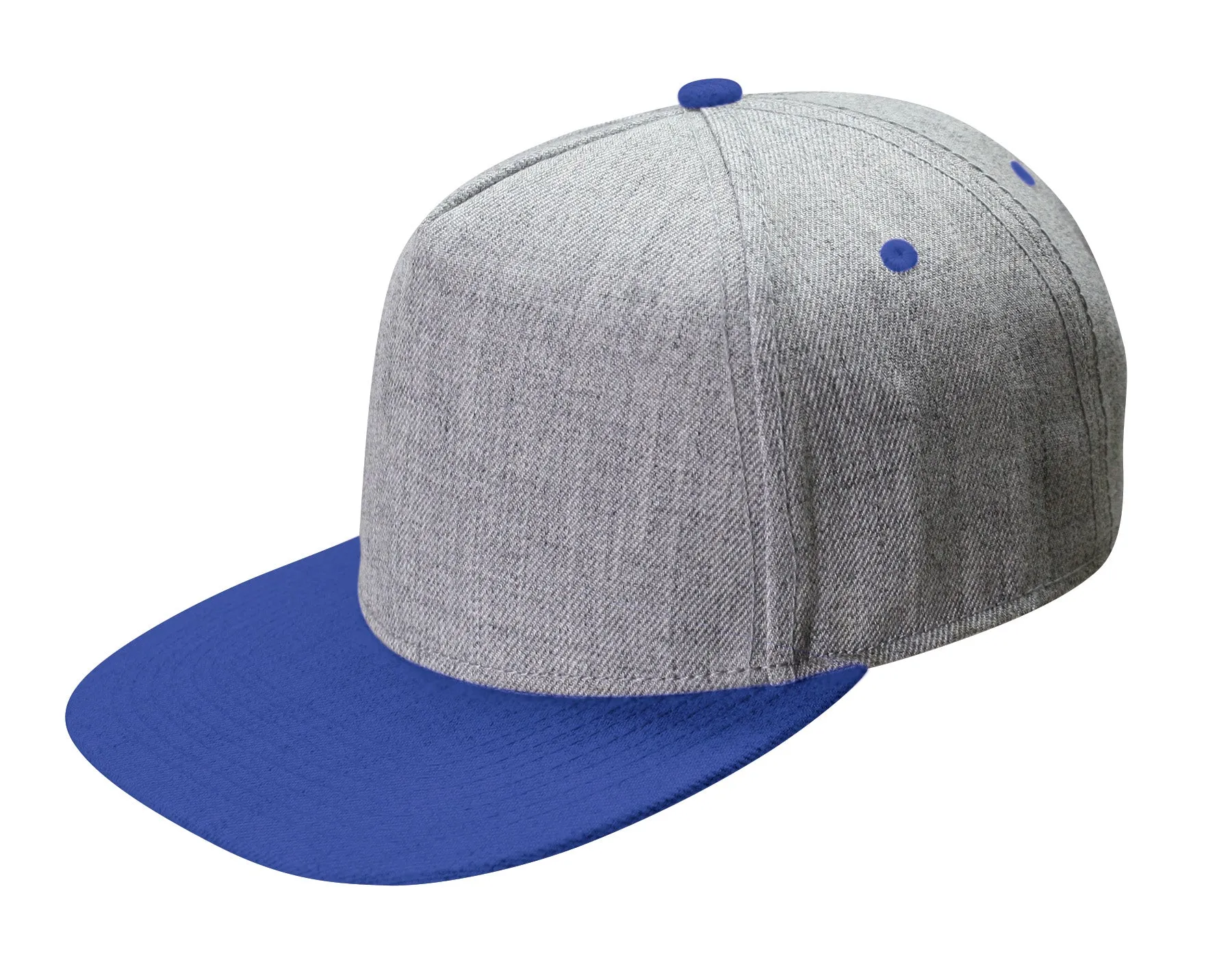 Nissun Cap 5 Panel Snapback Hat, Wool Blend Flat Bill Cap - 5FWC