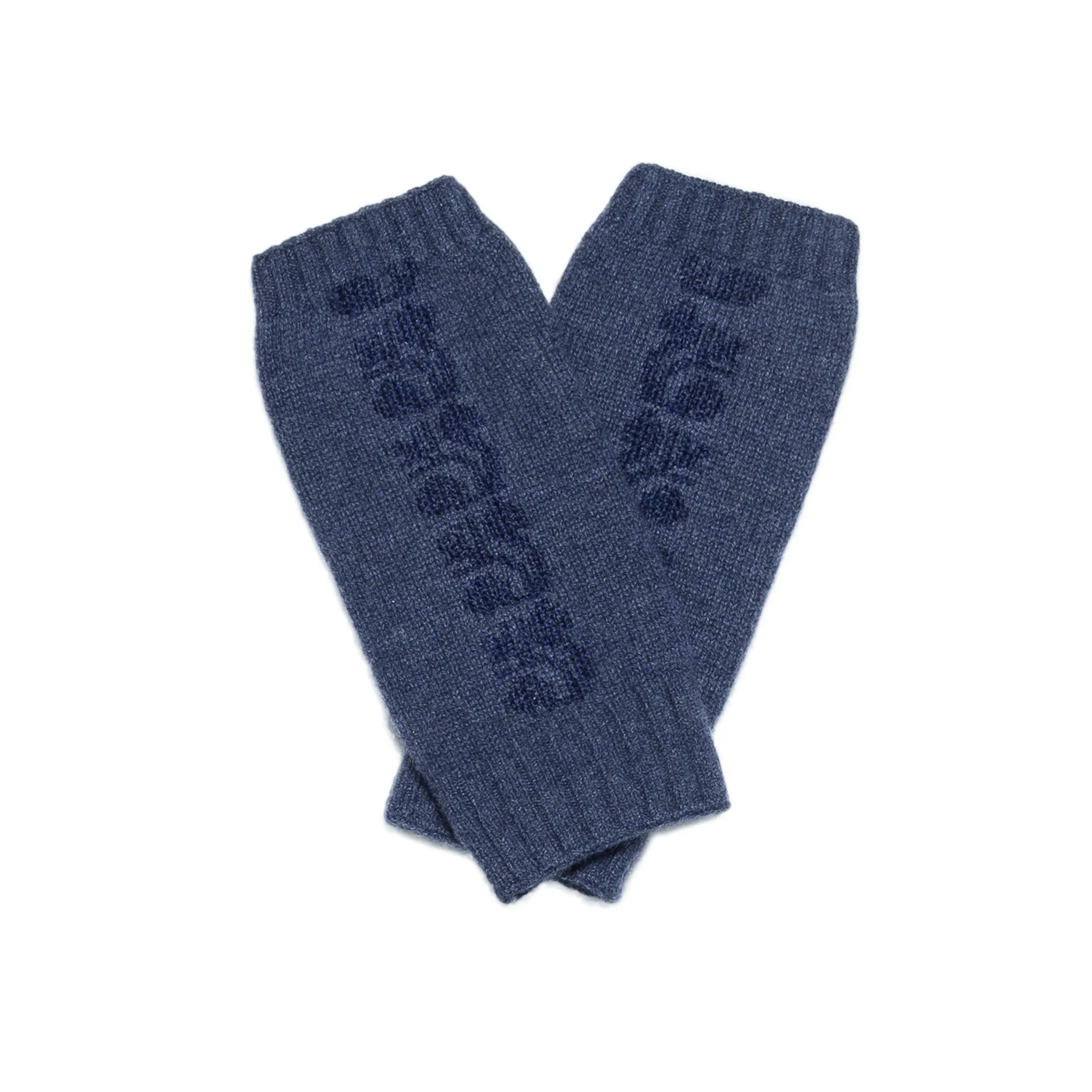 NOTTE BLUE CASHMERE MITTENS