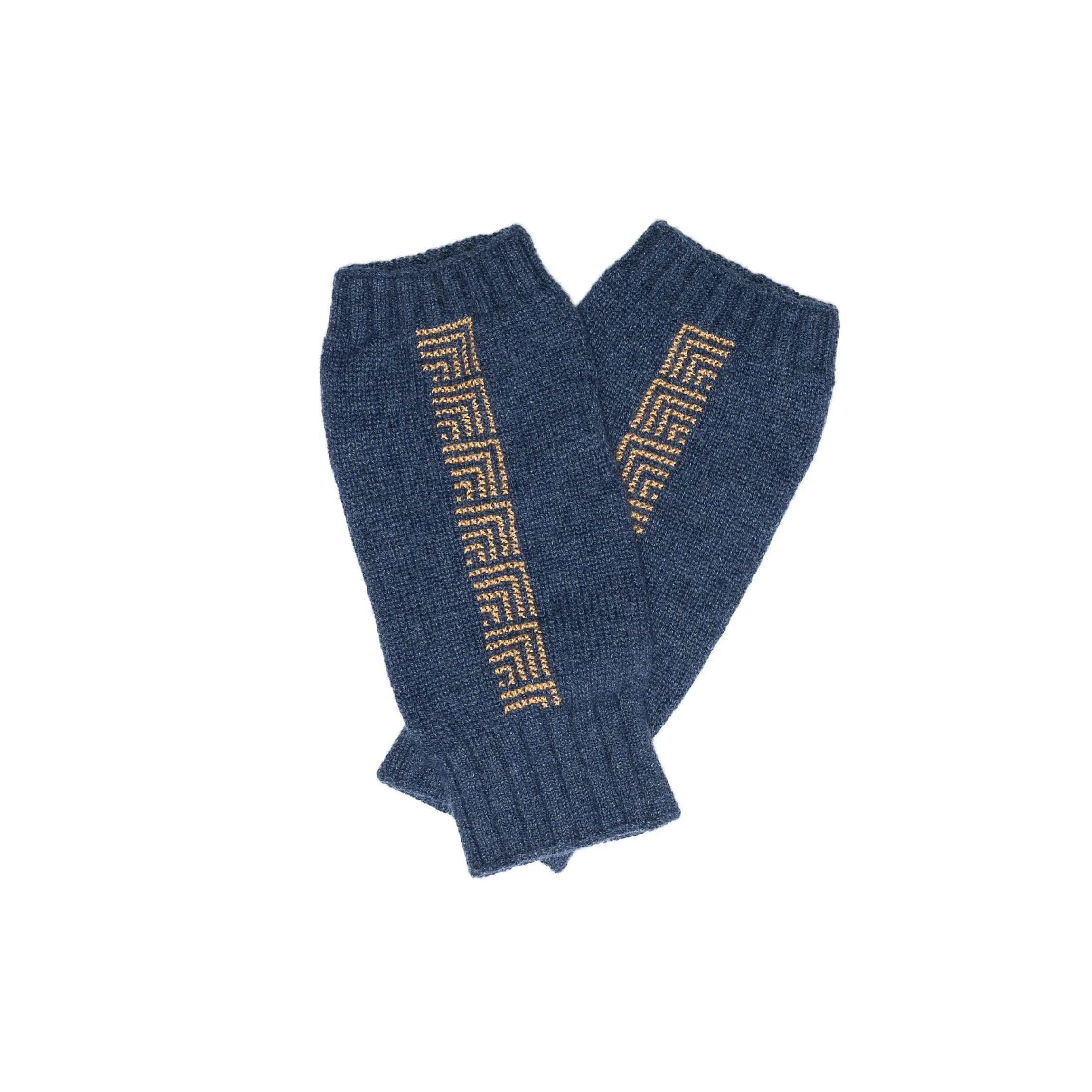 NOTTE BLUE CASHMERE MITTENS