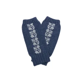 NOTTE BLUE CASHMERE MITTENS