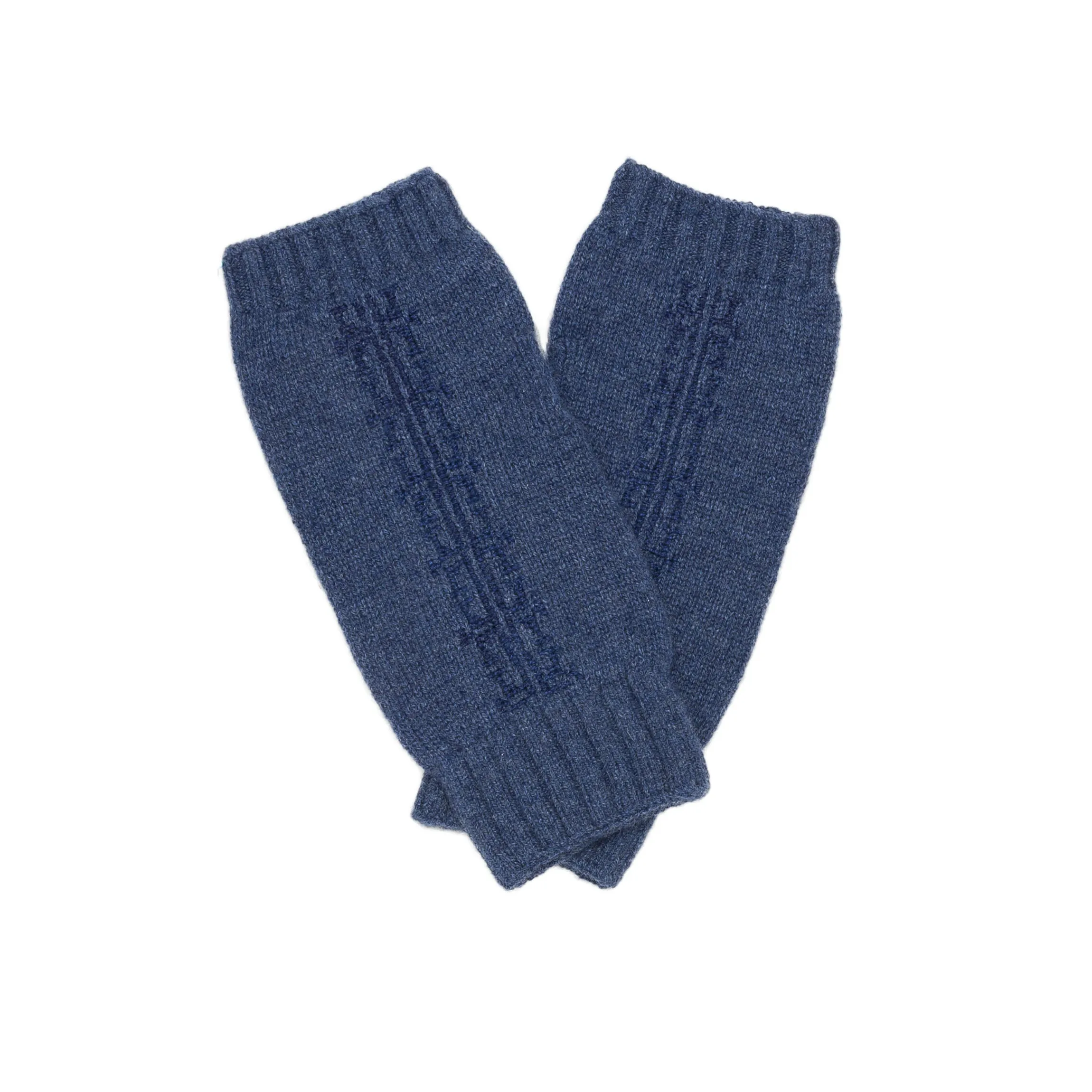 NOTTE BLUE CASHMERE MITTENS