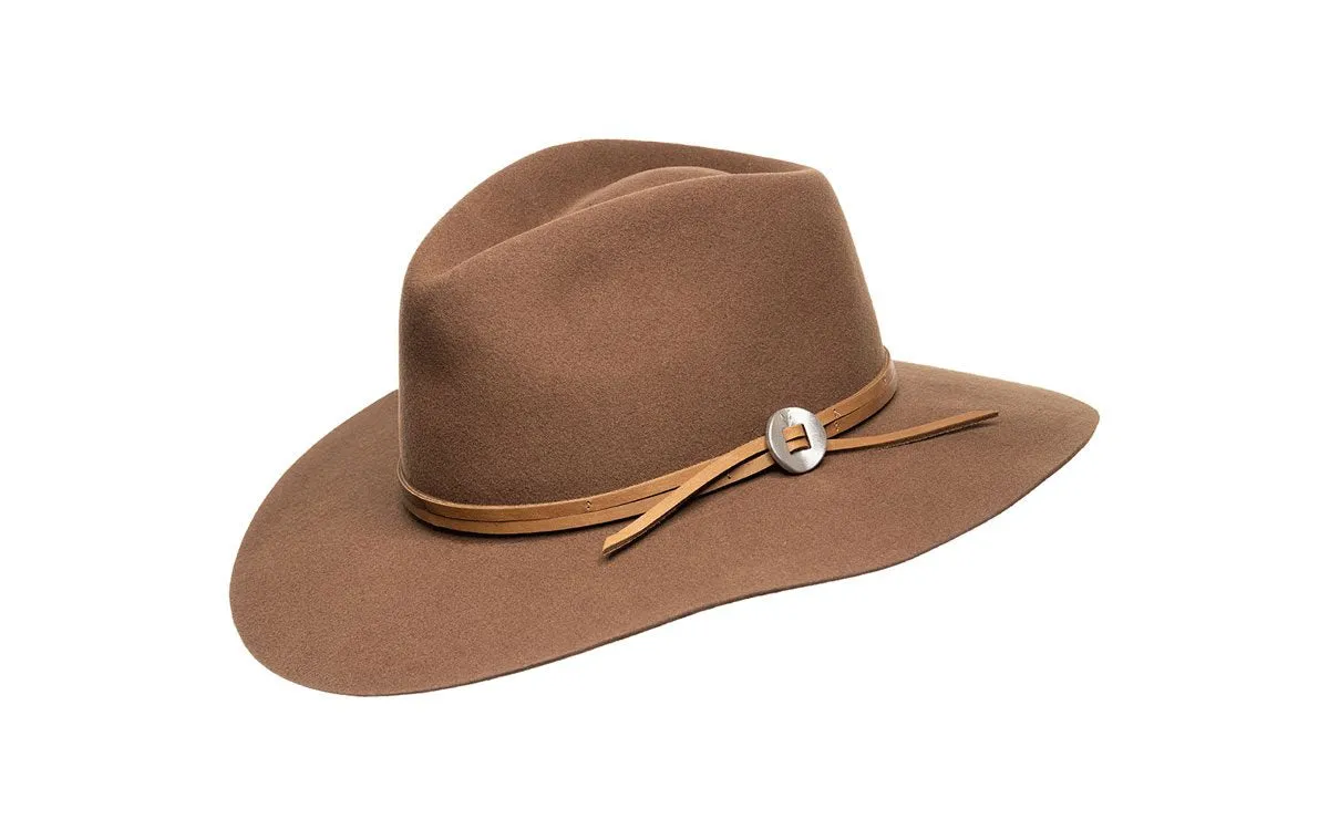 PHOEBE WIDE BRIM WOOL HAT - CHESTNUT