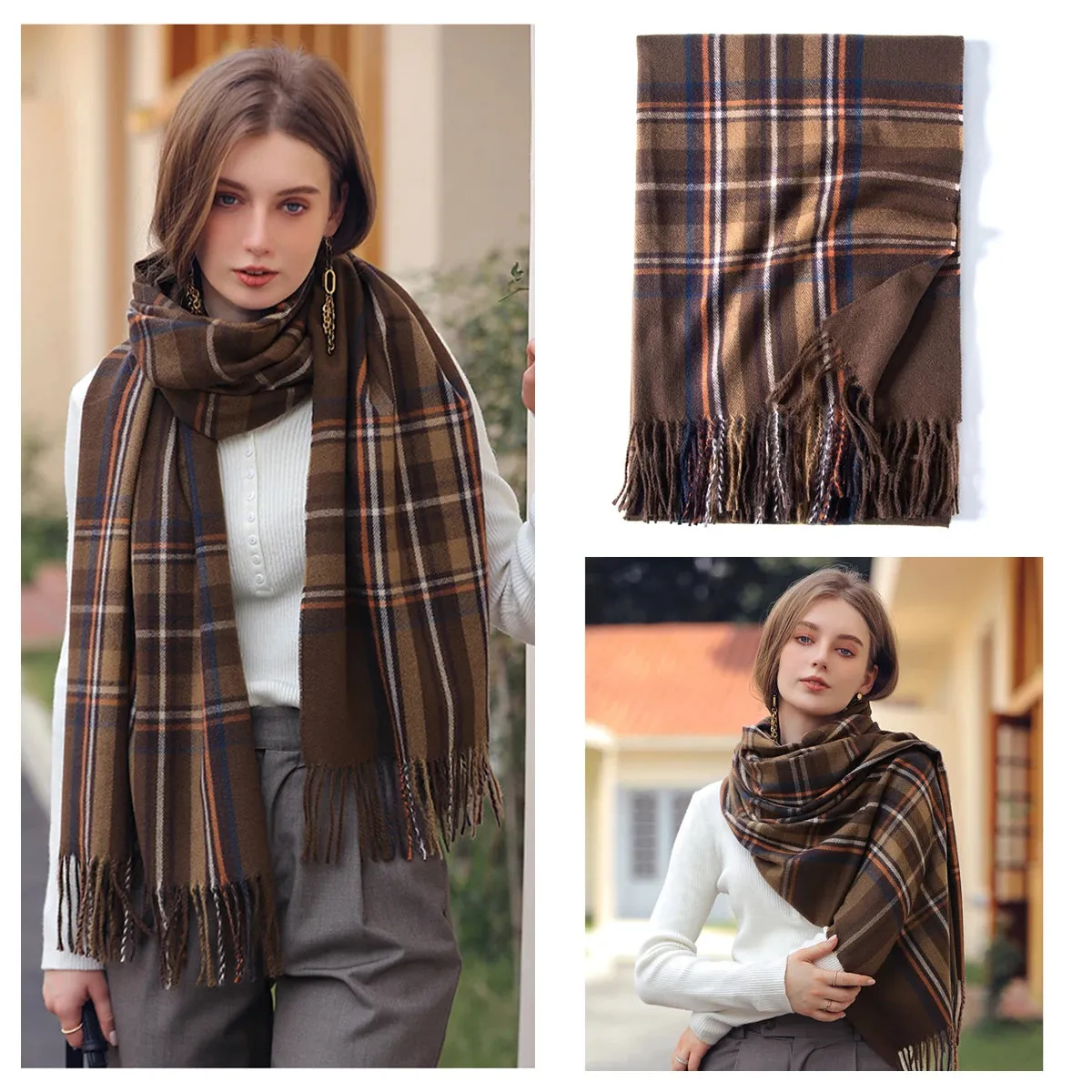 Plaid Wool Scarf