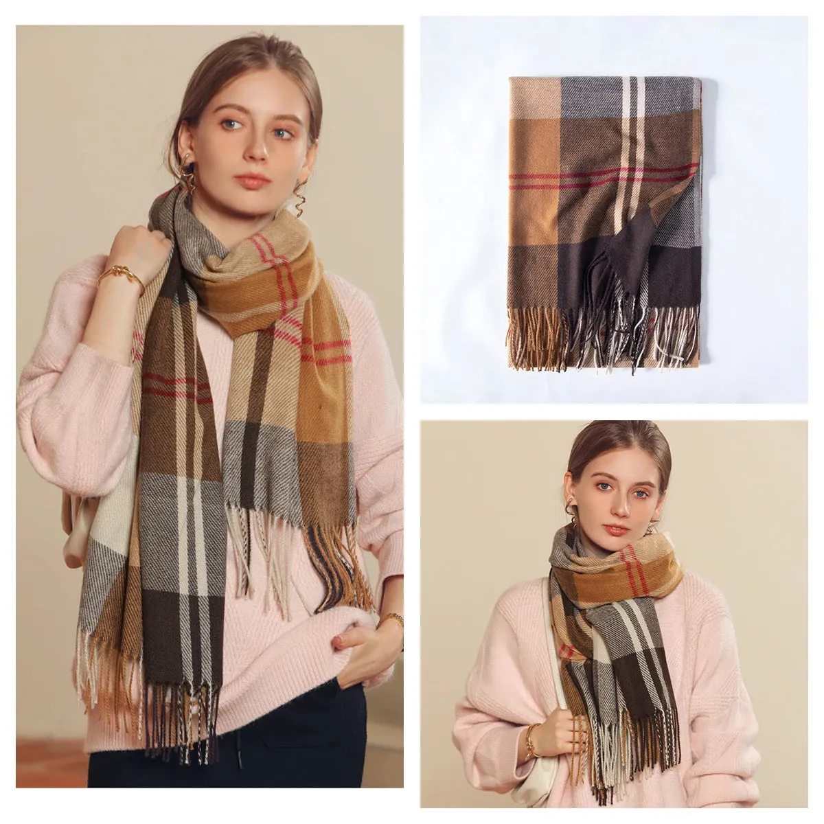 Plaid Wool Scarf