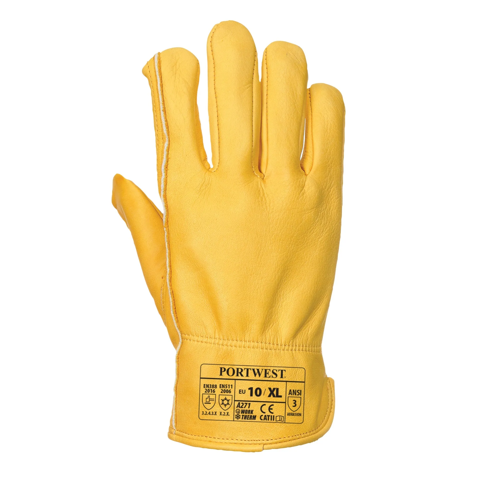 PORTWEST Insulated Leather Driving Gloves - ANSI Abrasion Level 3 - A271