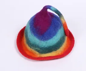 Rainbow felted hat