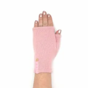 Recycled baby pink cashmere kitten mittens short