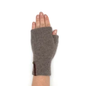 Recycled cocoa brown cashmere Kitten Mittens short