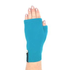 Recycled turquoise cashmere Kitten Mittens, short