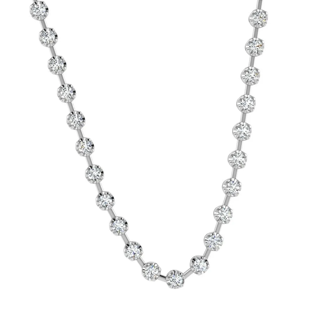 Round Diamond Dash Necklace 2.30 carats