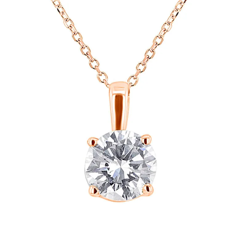 Round Solitaire Diamond Necklace 1ct