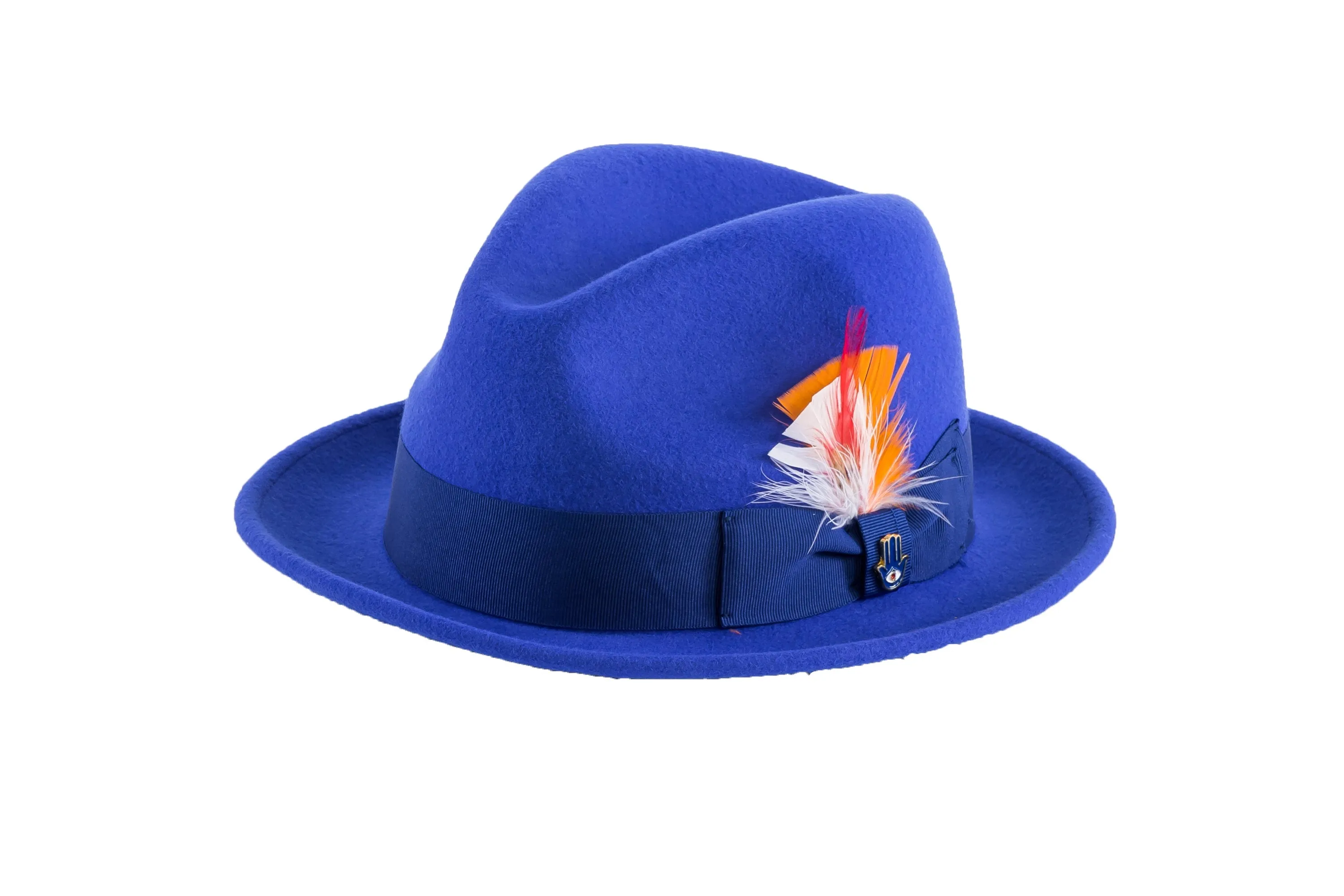 Royal Blue Brooks Trilby 100% Australian Wool Crushable Hat