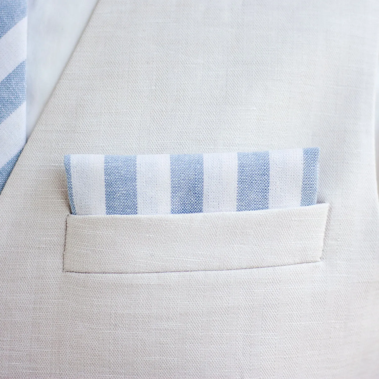 Sailor Bow Clip Or Headband / Chambray Linen Wide Stripe