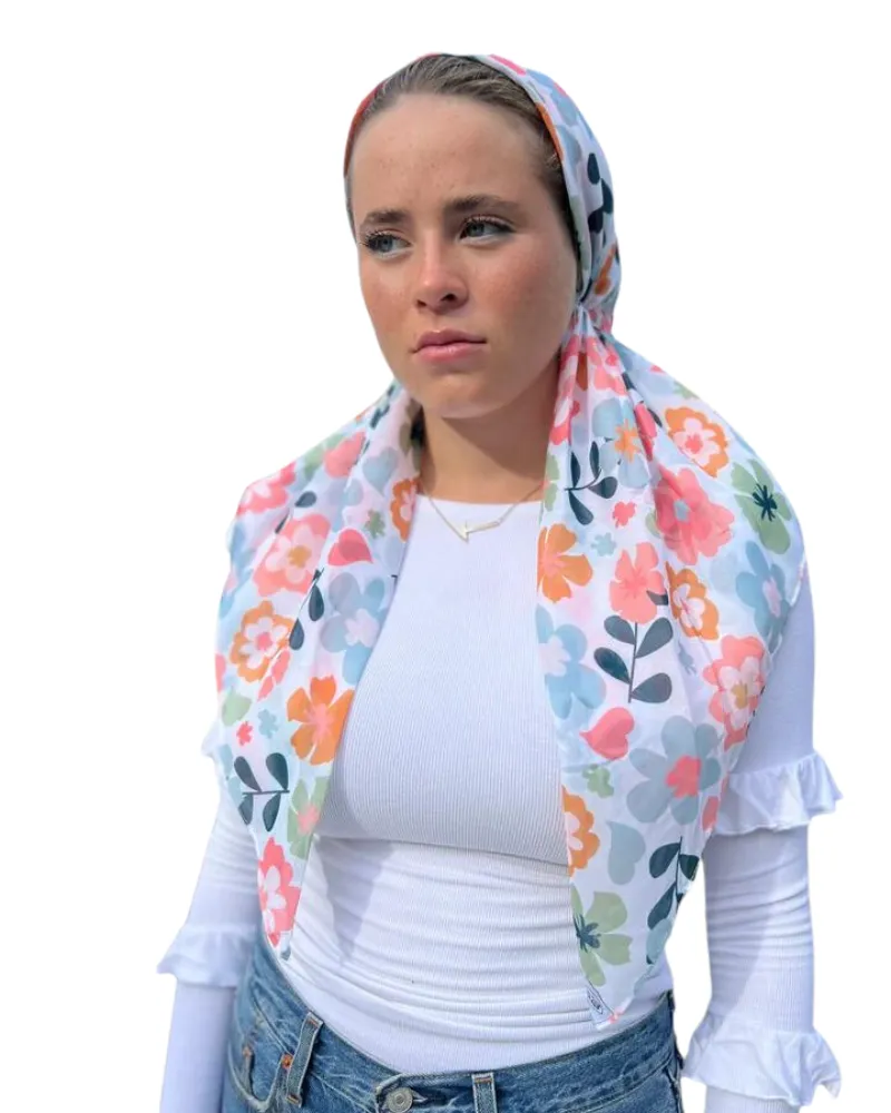 Scarf Bar Ditsy Floral Classic Pre-Tied Bandanna with Full Grip