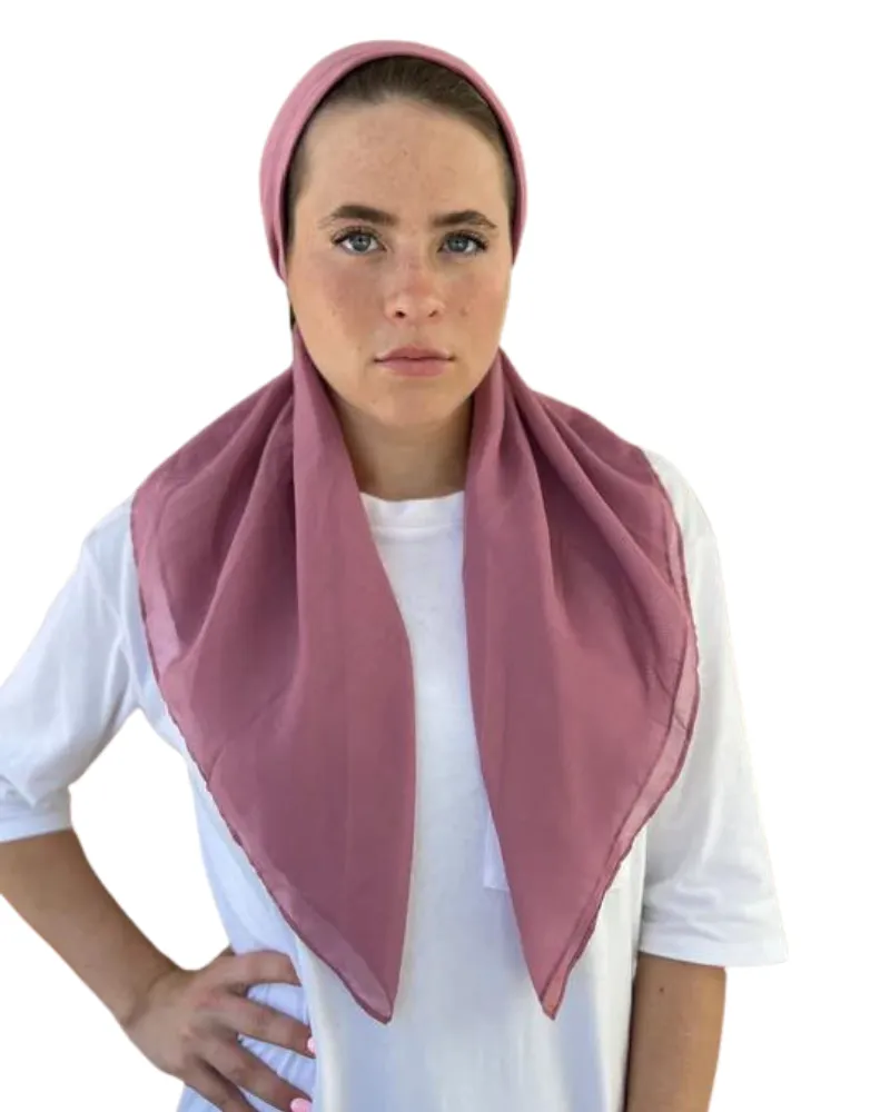 Scarf Bar Solid Raspberry Cotton Classic Pre-Tied Bandanna with Full Grip