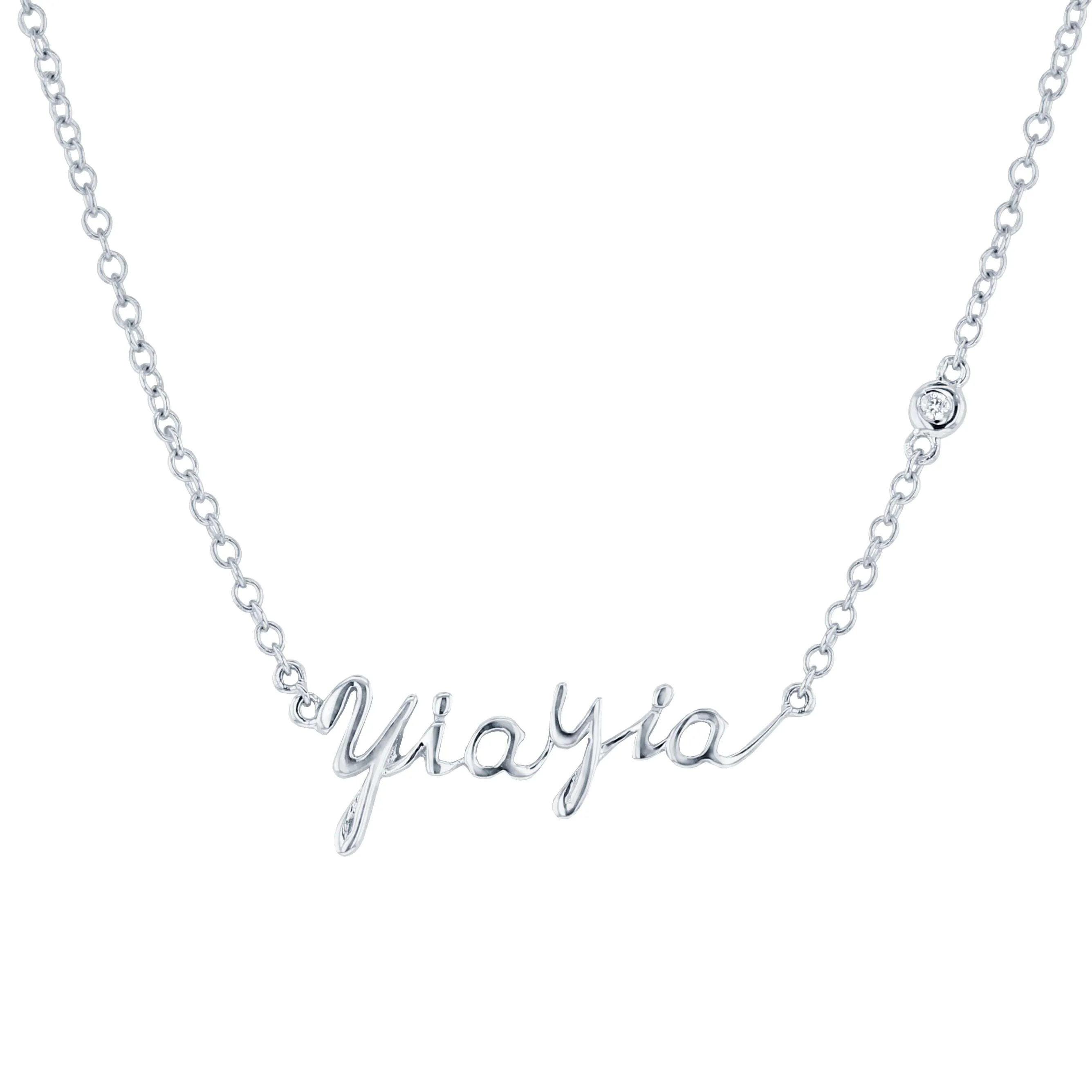 Silver YiaYia Diamond Necklace