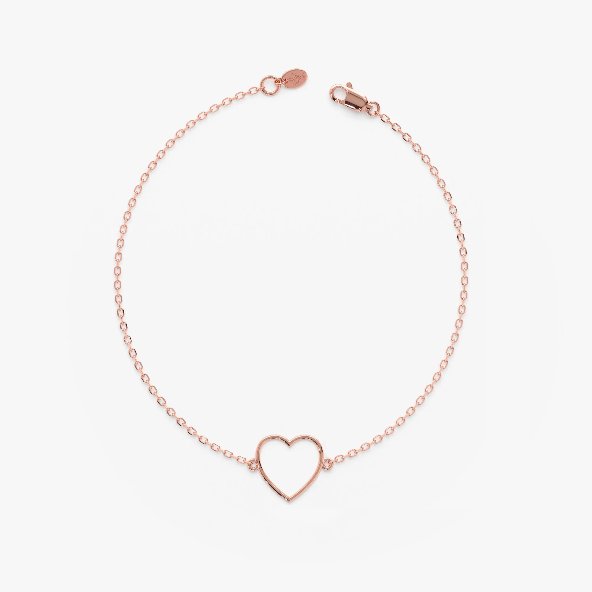 Solid Gold Open Heart Bracelet, Anabella