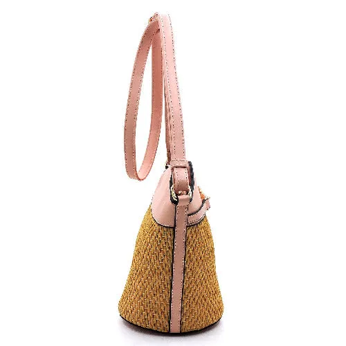 Straw Bucket Crossbody