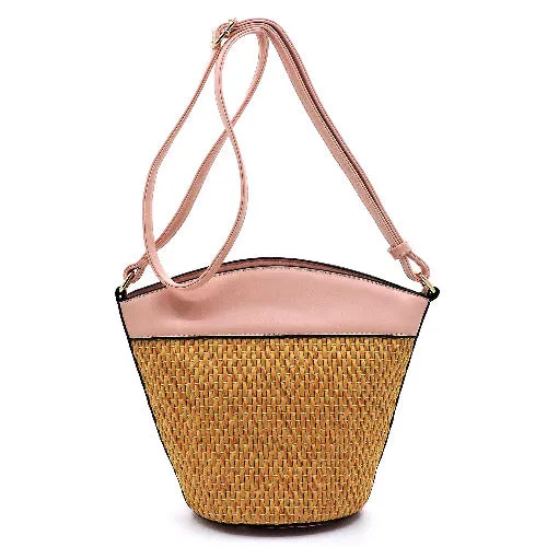 Straw Bucket Crossbody