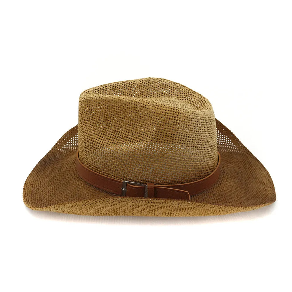 Straw Cowboy Hats Men and Women Straw Cowboy Hat Outdoor Seaside