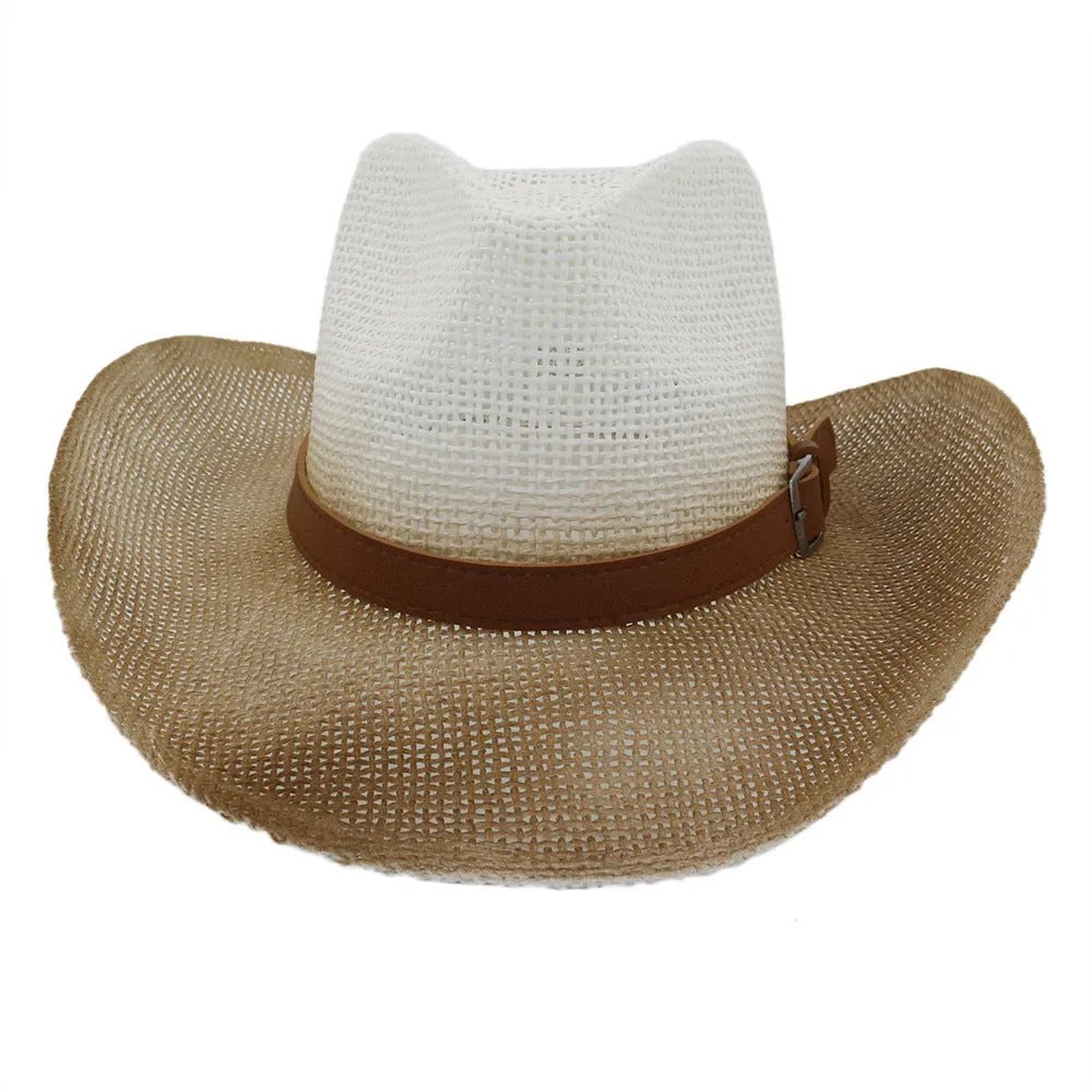 Straw Cowboy Hats Men and Women Straw Cowboy Hat Outdoor Seaside