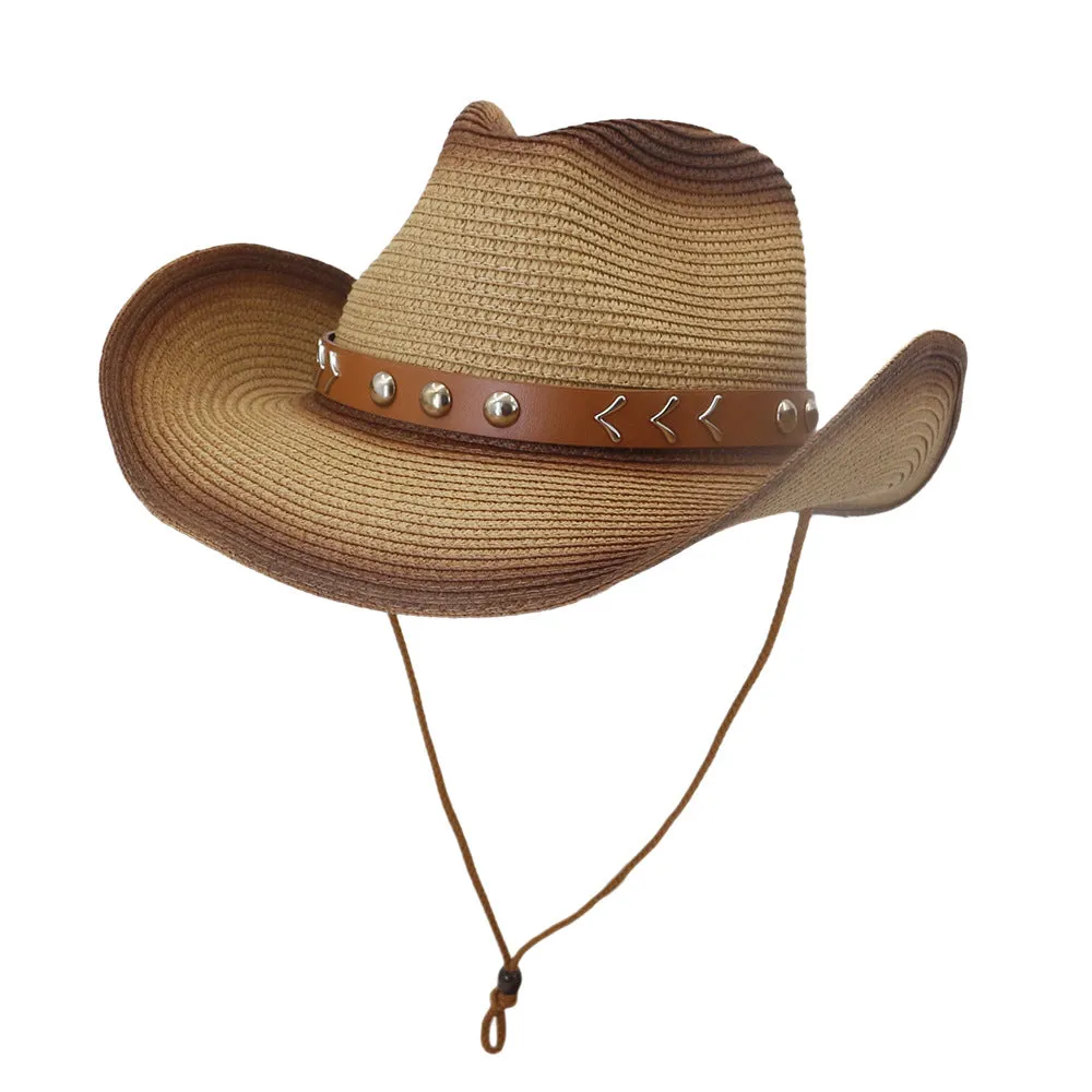 Straw Cowboy Hats Men Women Outdoor Seaside Straw Hat