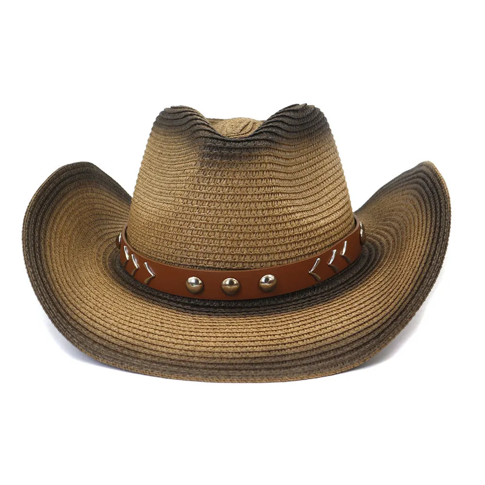 Straw Cowboy Hats Men Women Outdoor Seaside Straw Hat