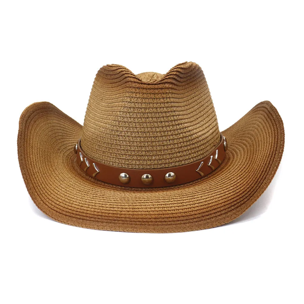 Straw Cowboy Hats Men Women Outdoor Seaside Straw Hat