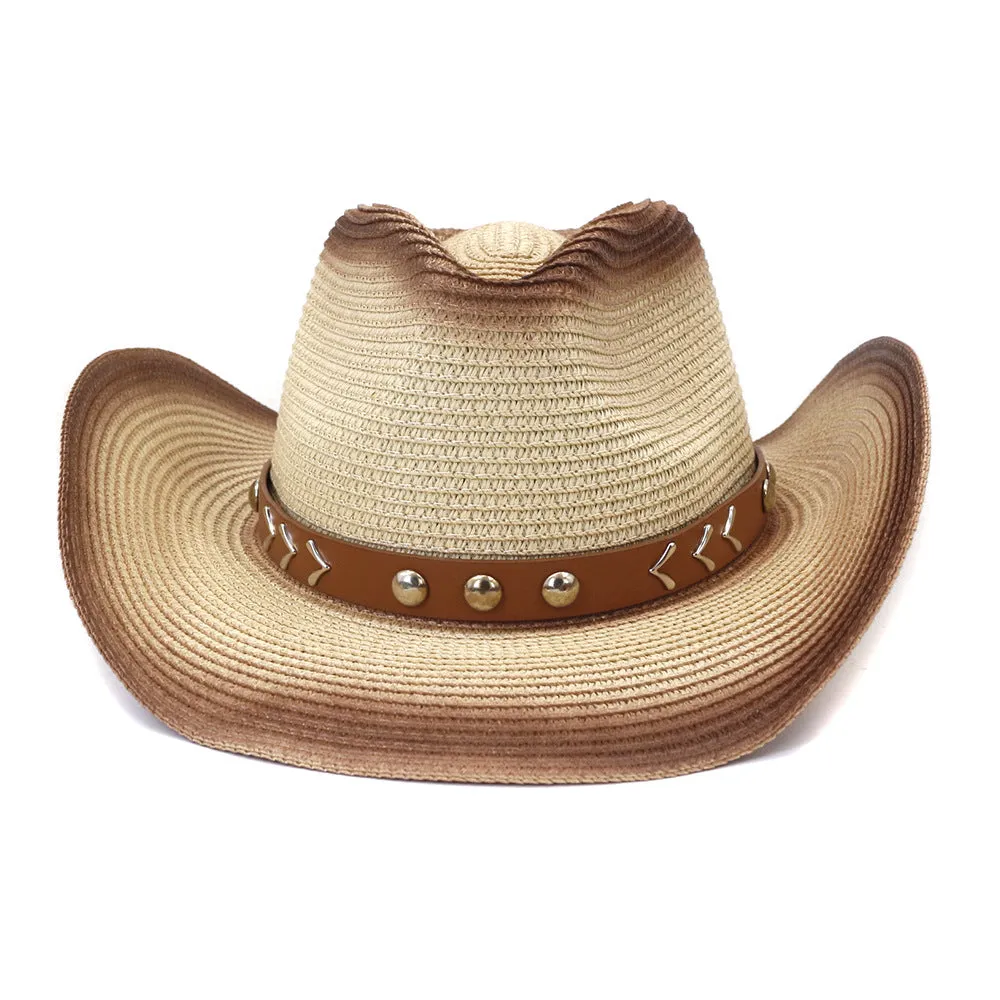 Straw Cowboy Hats Men Women Outdoor Seaside Straw Hat