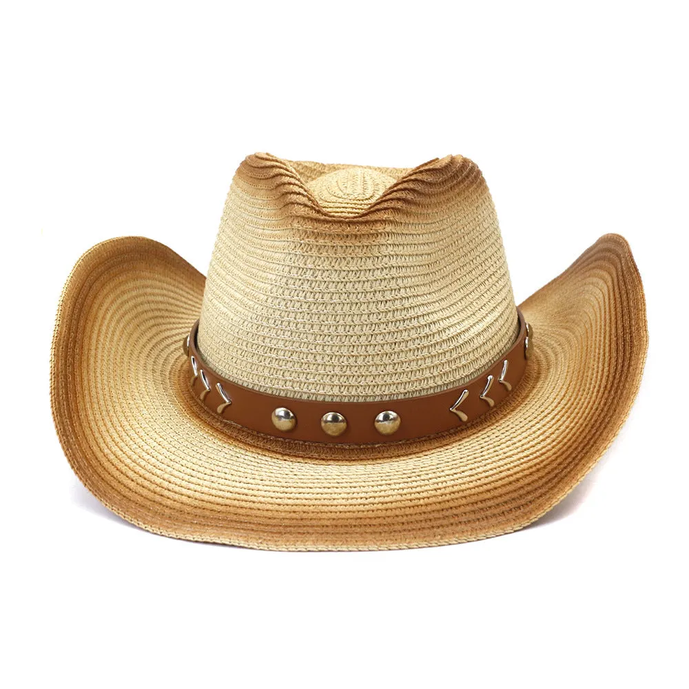 Straw Cowboy Hats Men Women Outdoor Seaside Straw Hat