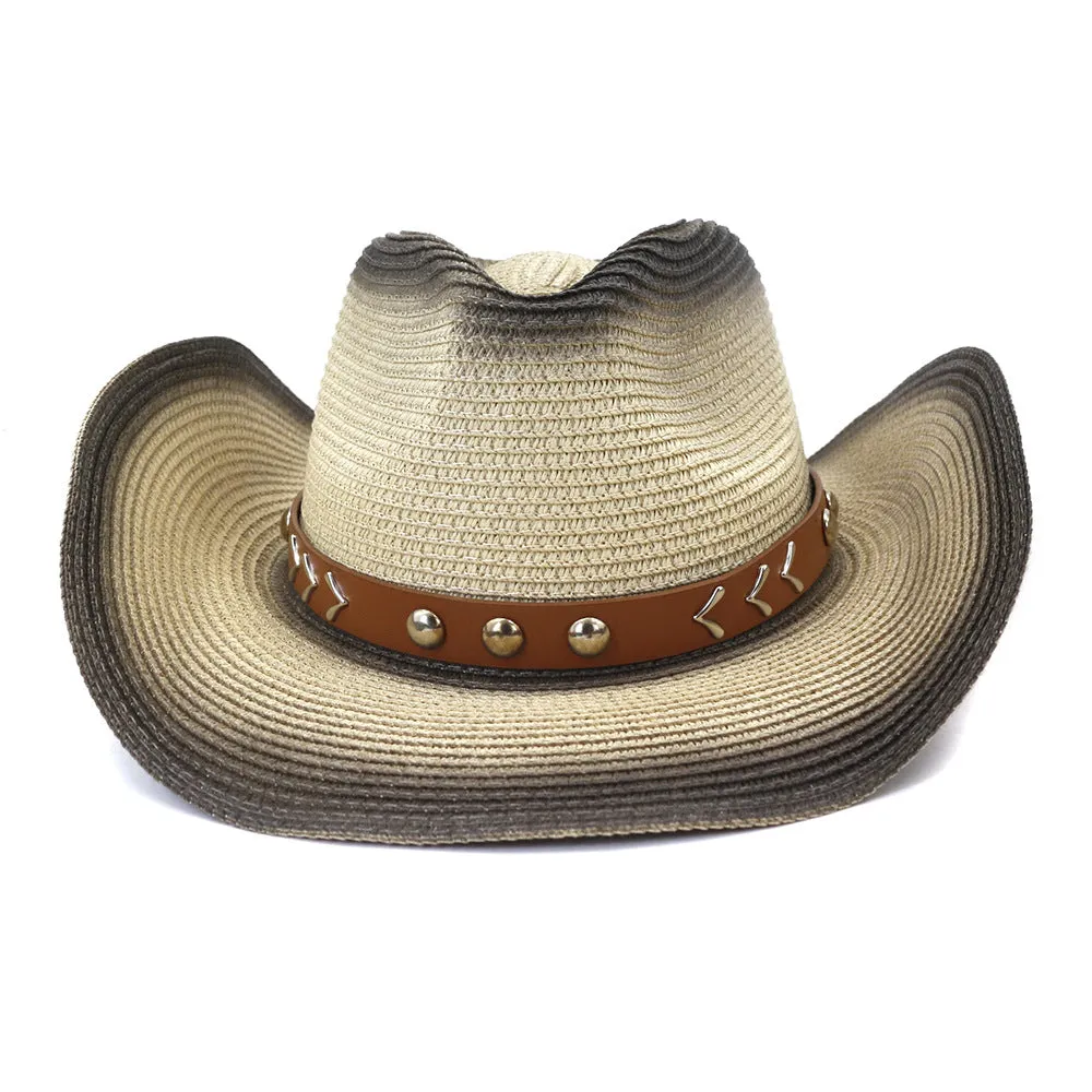 Straw Cowboy Hats Men Women Outdoor Seaside Straw Hat