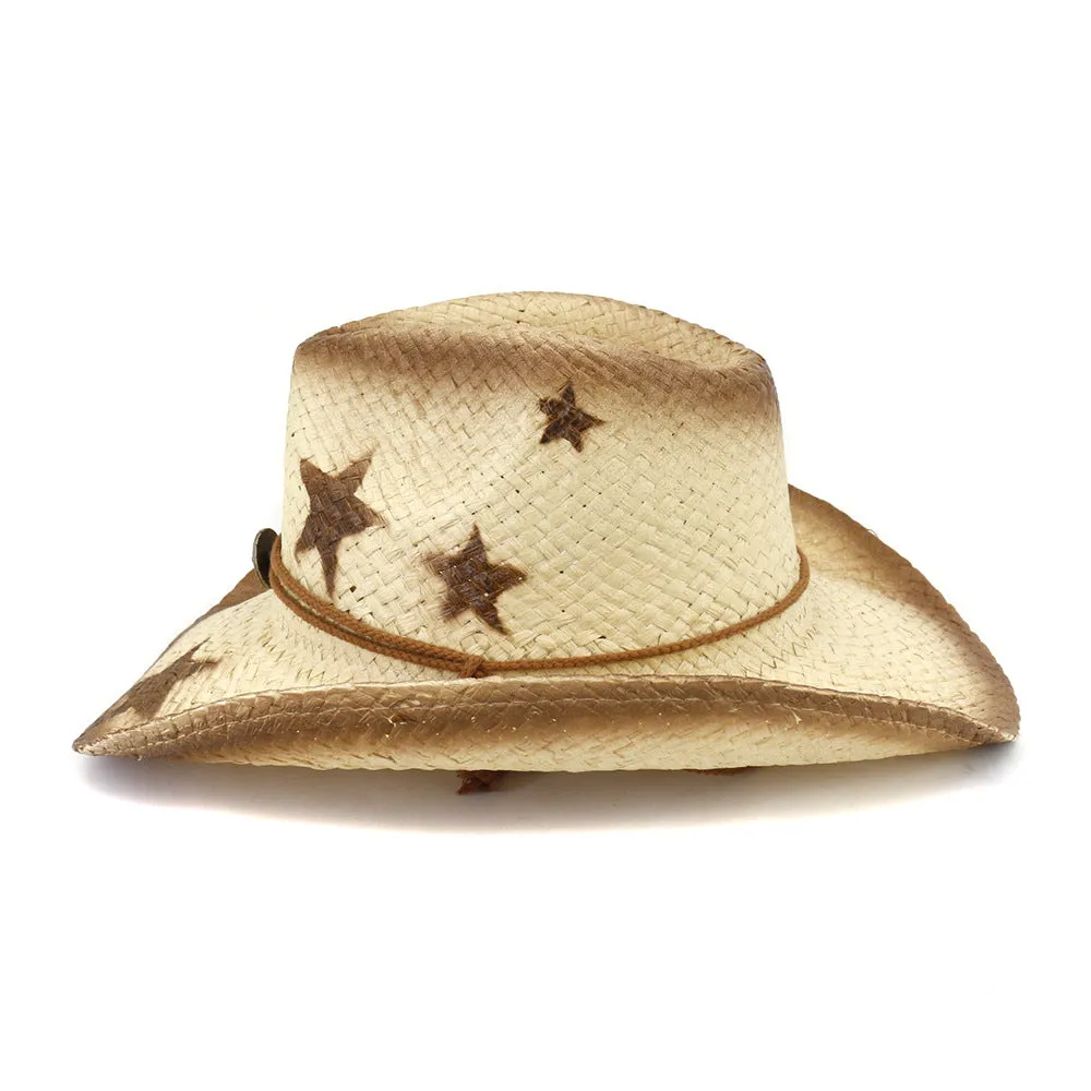 Straw Cowboy Hats Seaside Beach Hat Five-Pointed Star Cowboy Straw Hat