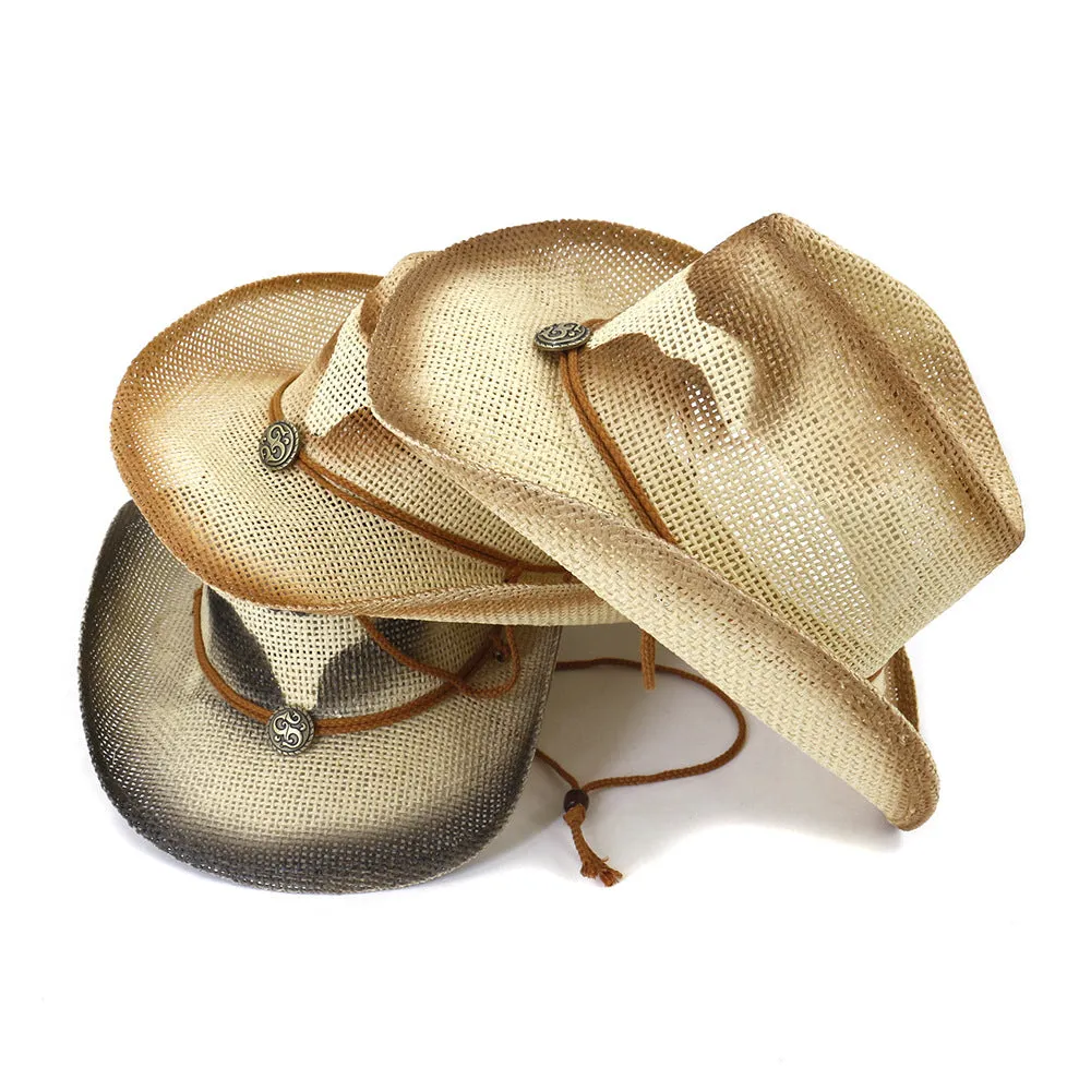 Straw Cowboy Hats Seaside Beach Sun Hat Straw Cowboy Hat