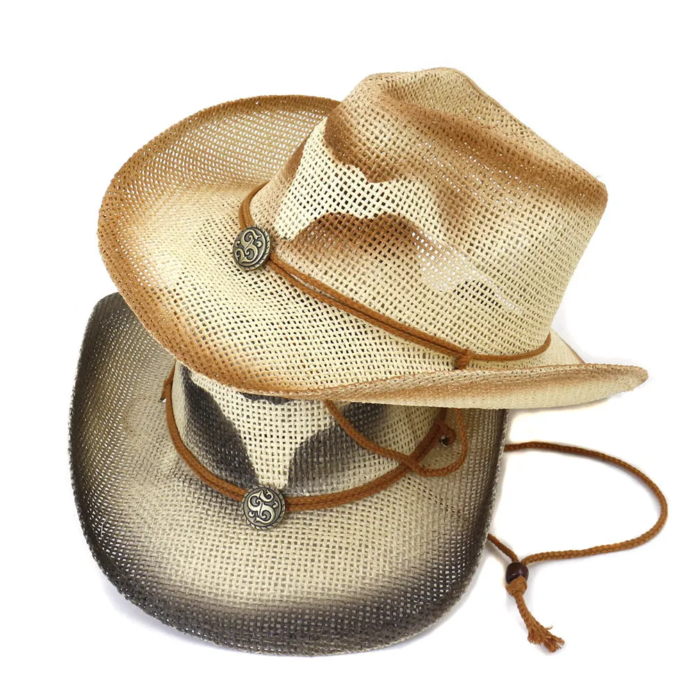 Straw Cowboy Hats Seaside Beach Sun Hat Straw Cowboy Hat